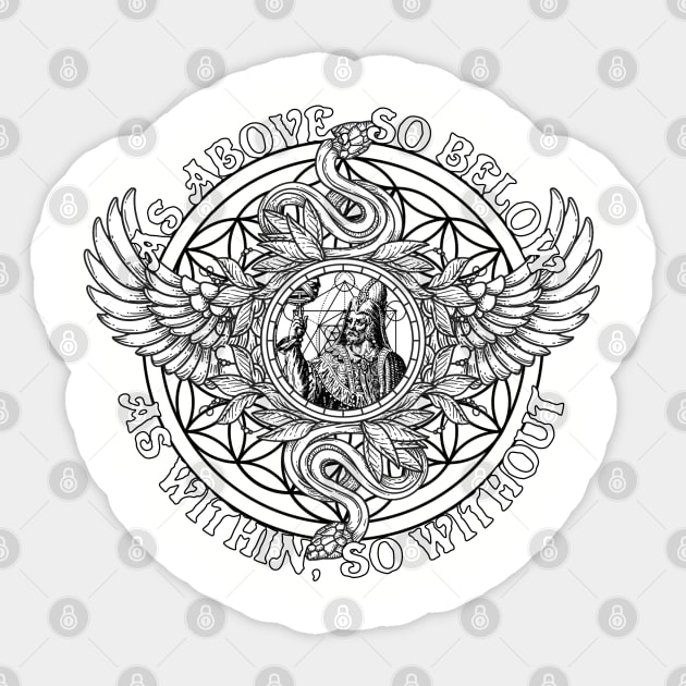 As Above So Below Hermes Trismegistus - Hermetic Hermeticism Alchemy Occult Thoth Sticker by AltrusianGrace